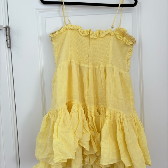 Yellow Ruffled Mini Dress - Picture 7 of 7